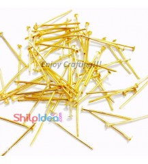 Head Pins 20mm - Golden - Pack of 50